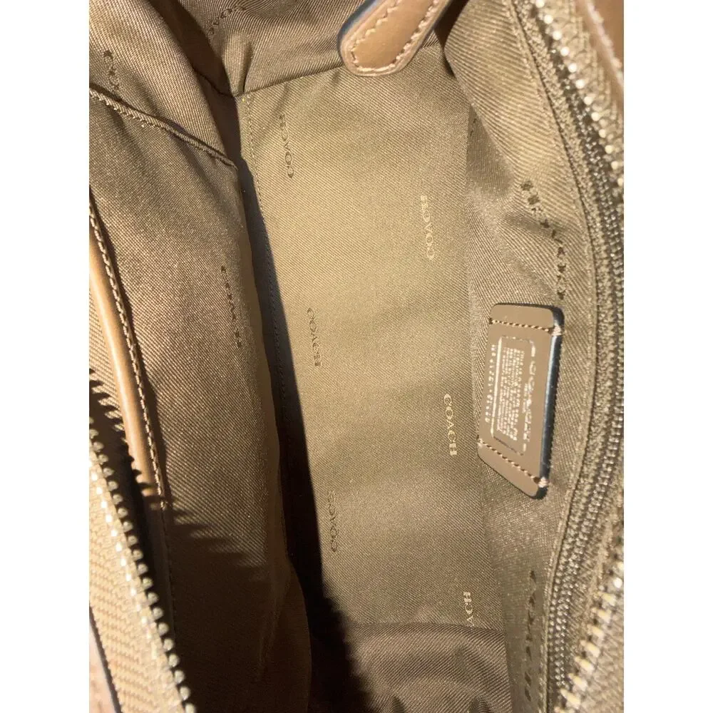 Coach Leather Satchel Shoulder Bag Beige Turnlock – Size Medium - Picture 9 of 10